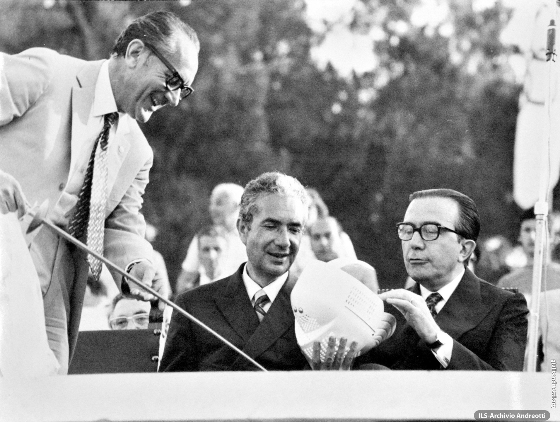 8 luglio 1972. Andreotti con Moro ai Giochi della Gioventù