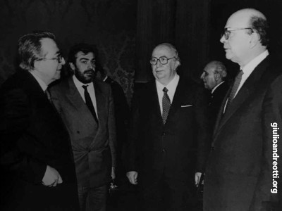 Con Giovanni Goria, Giovanni Spadolini e Bettino Craxi