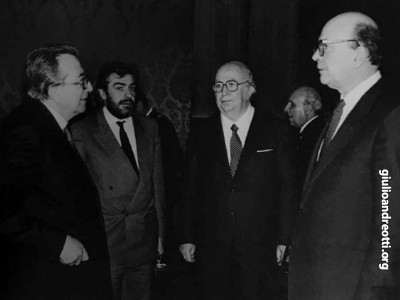 Con Giovanni Goria, Giovanni Spadolini e Bettino Craxi