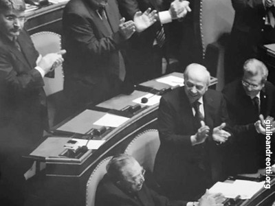 14 gennaio 2009. Andreotti festeggiato al Senato per i 90 anni