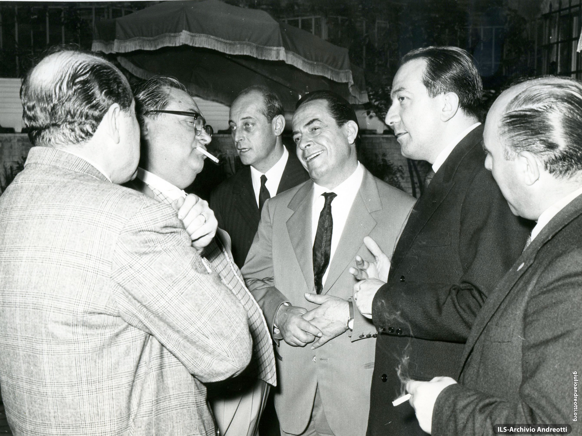 Giulio Andreotti con Aldo Fabrizi e Carlo Dapporto.