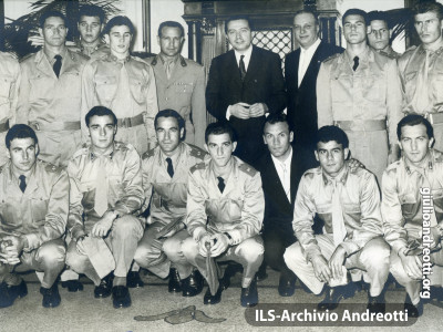 Con la nazionale militare di calcio. 20 giugno 1959.