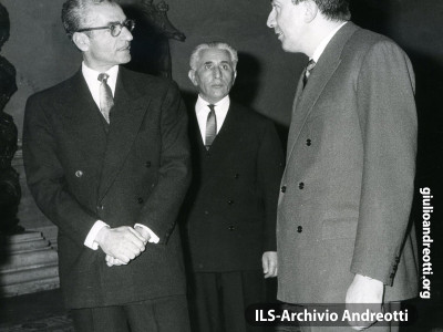 Andreotti con lo Scià di Persia a Palazzo Barberini il 26 febbraio 1961.