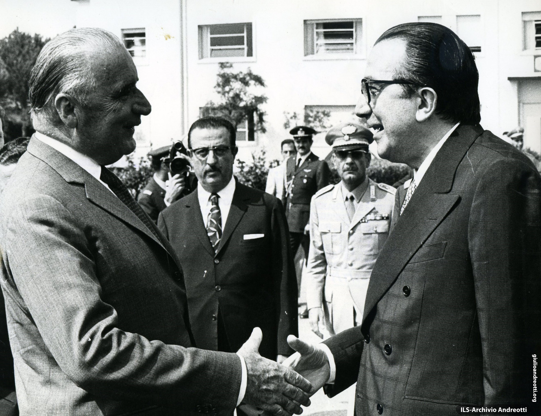 Ottobre 1972. Incontro di Giulio Andreotti con George Pompidou in occasione del Summit europeo di Parigi.