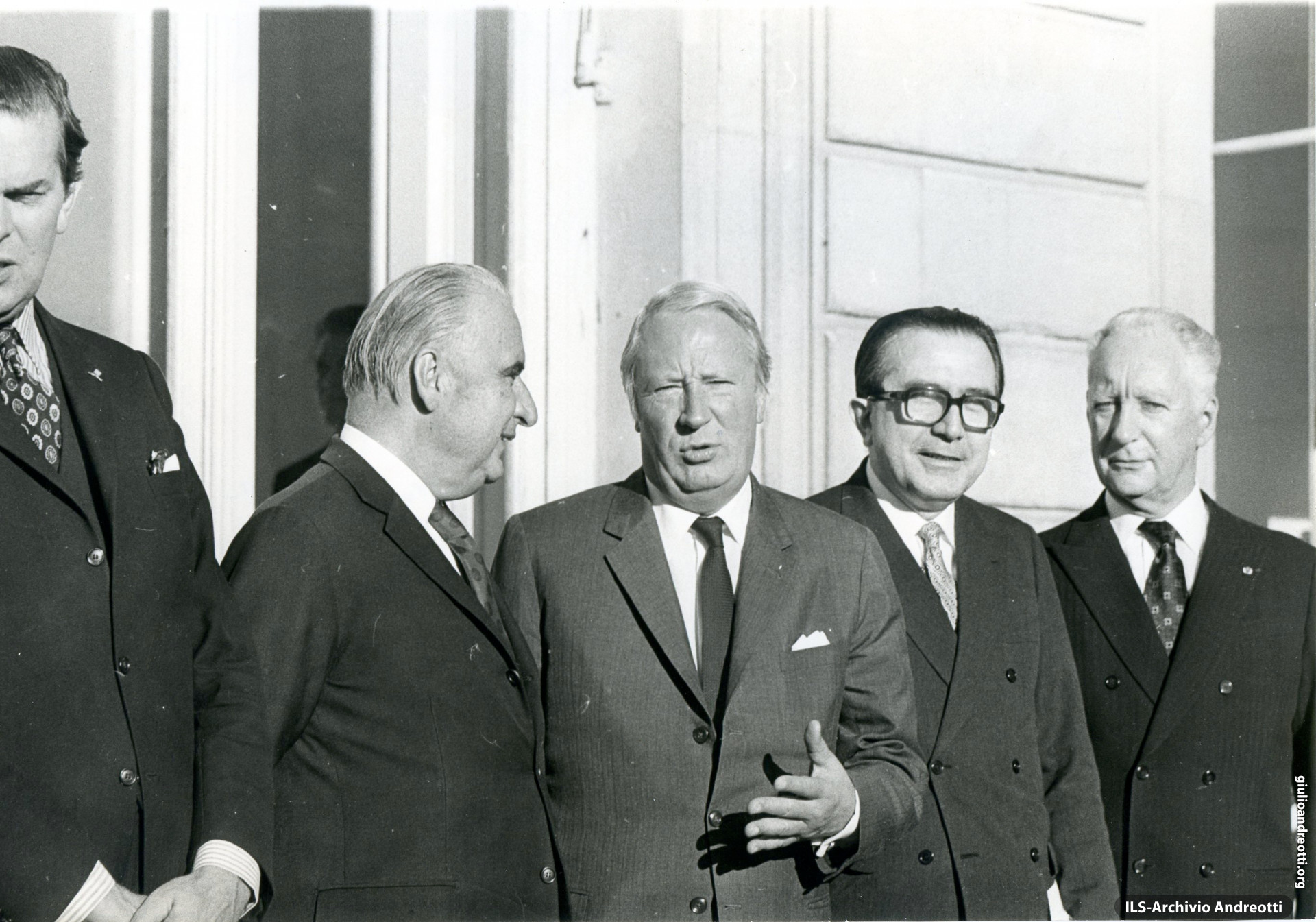 Ottobre 1972. Andreotti con George Pompidou ed Edward Heath al Summit europeo di Parigi.