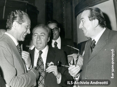 Giulio Andreotti con Emilio Colombo e Dionigi Coppo.