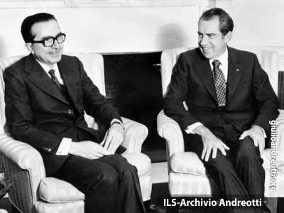 Andreotti con il presidente americano Richard Nixon.