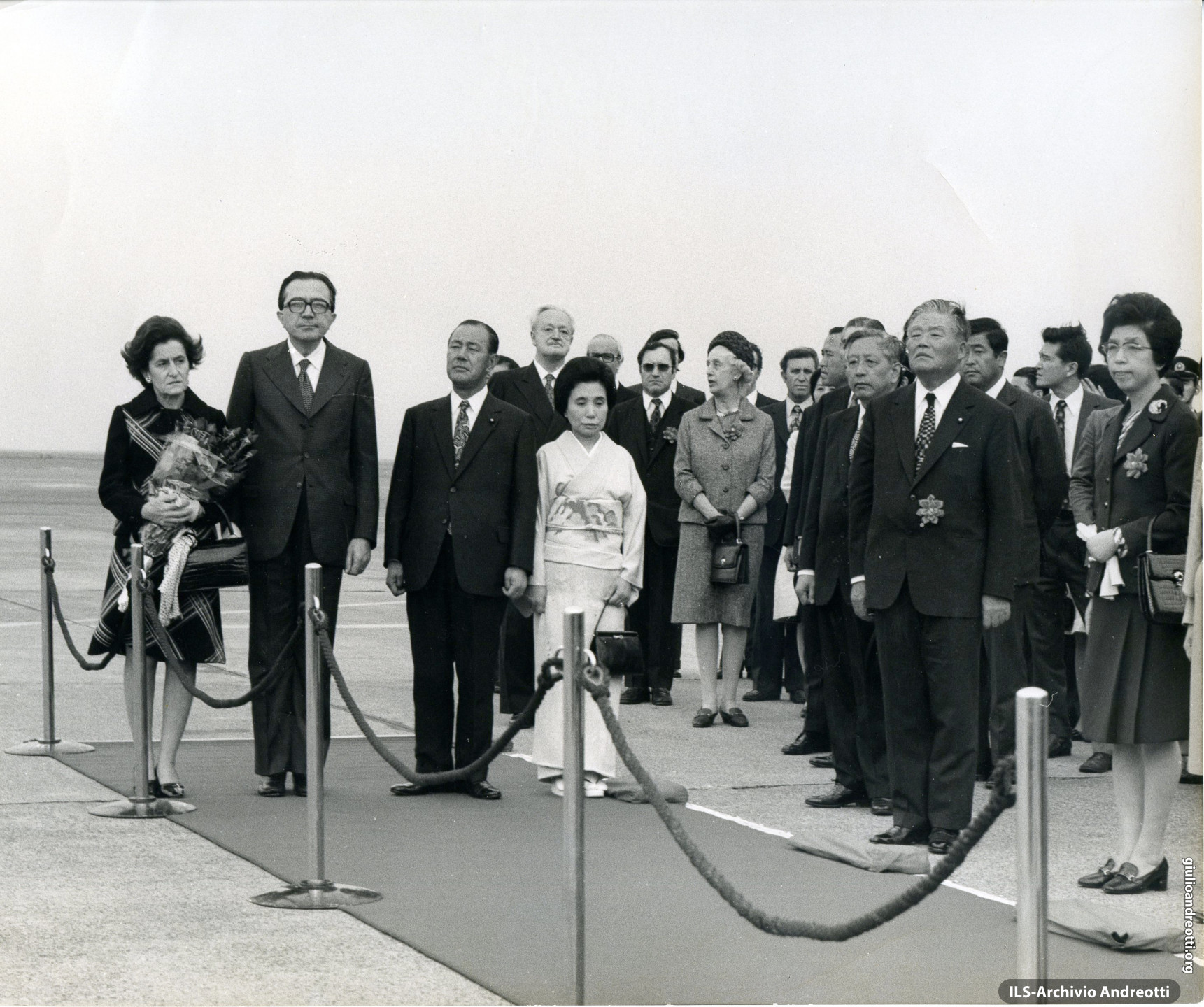 Visita di Andreotti in Giappone. L'arrivo il 23 aprile 1973.