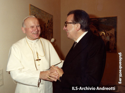 Andreotti con Giovanni Paolo II.