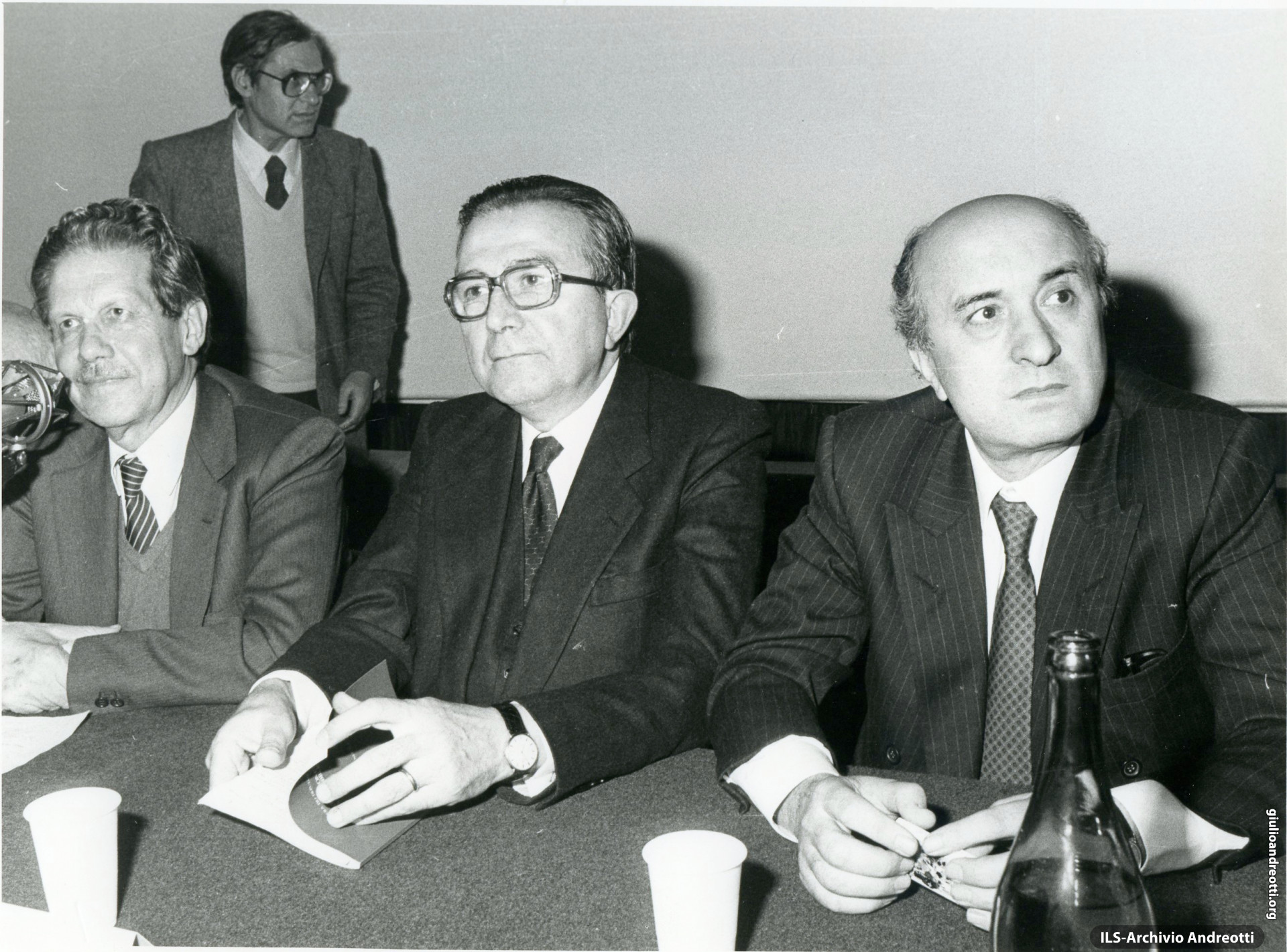 Flaminio Piccoli, Giulio Andreotti e Ciriaco De Mita, nel 1983.