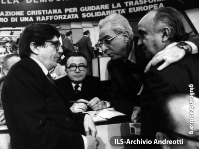 Andreotti con Enzo Scotti, Francesco Cossiga e Antonio Gava.