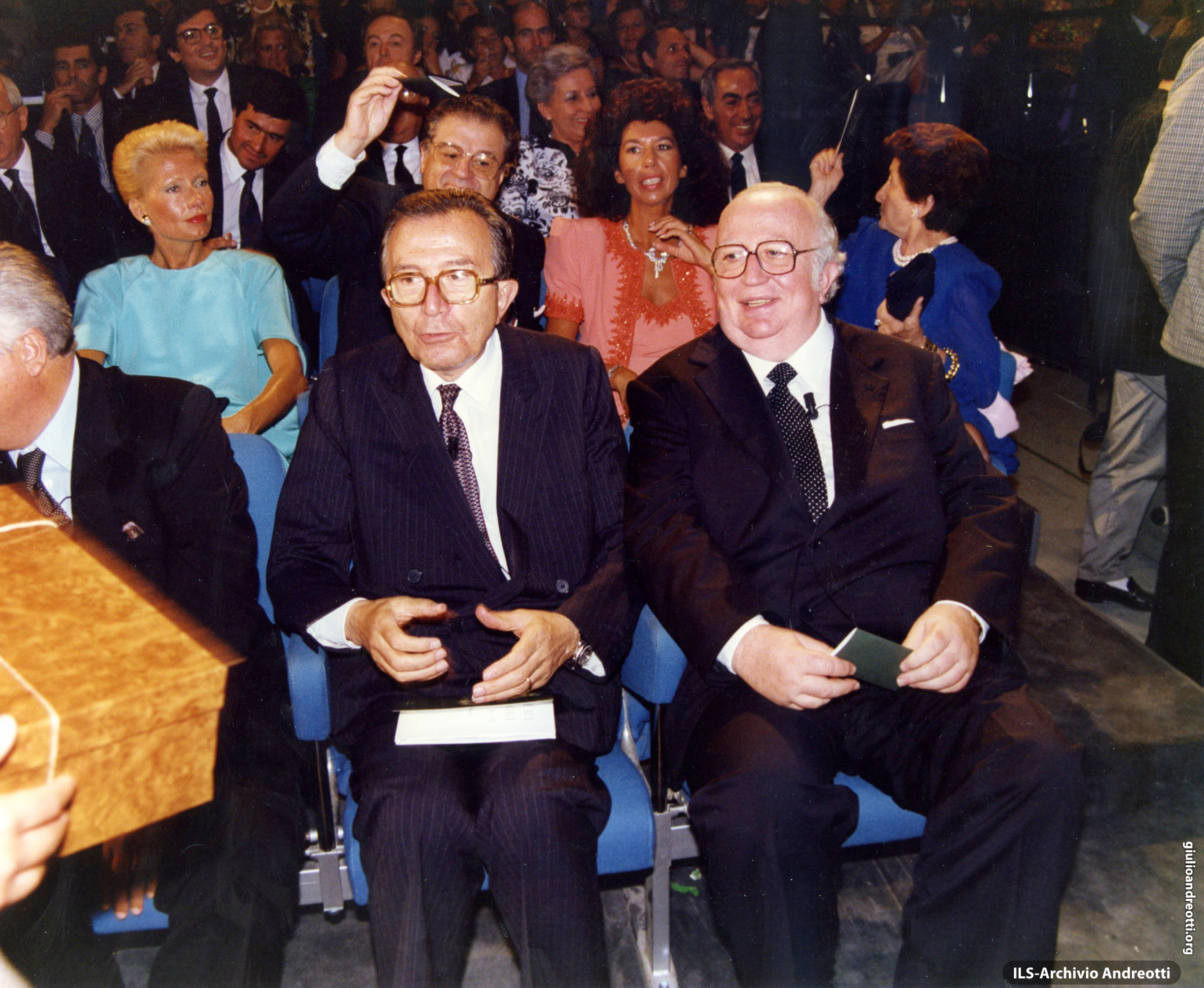 Luglio 1988. Andreotti con Giovanni Spadolini al Premio Fiuggi.