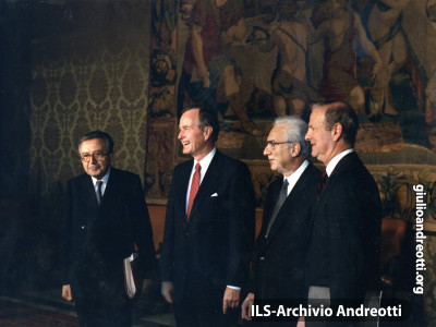27 maggio 1989. Visita in Quirinale del Presidente americano Bush.