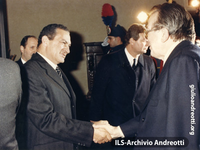 30 ottobre 1989. Visita del presidente egiziano Hosni Mubarak a Roma.