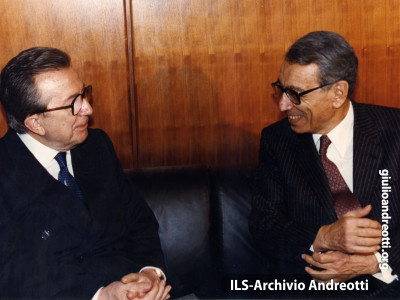 Andreotti con Boutros Ghali, segretario generale dell' ONU.