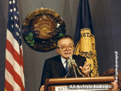 Marzo 1991. Visita di Andreotti alla Casa Bianca. Dichiarazione finale nel marzo 1991.