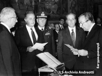 12 aprile 1991. Giuramento del VII Governo Andreotti.