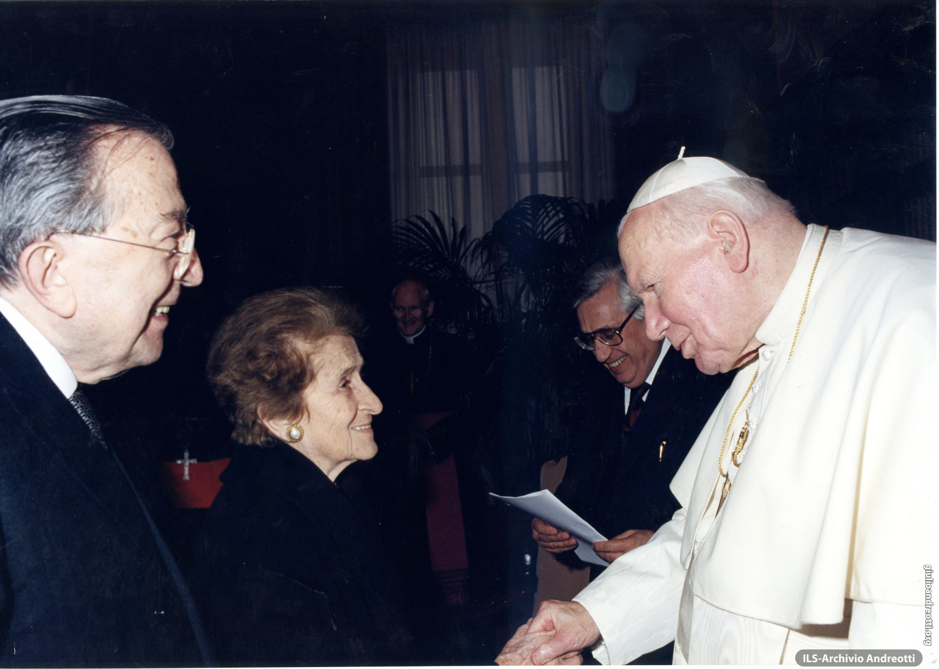 2000. Andreotti con la moglie Livia in udienza dal Papa Giovanni Paolo II.