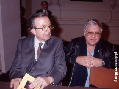 Andreotti con Paolo Villaggio.