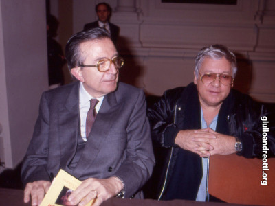 Andreotti con Paolo Villaggio.