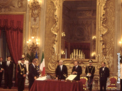 Il giuramento in Quirinale del VI governo Andreotti. È il 22 luglio 1989.