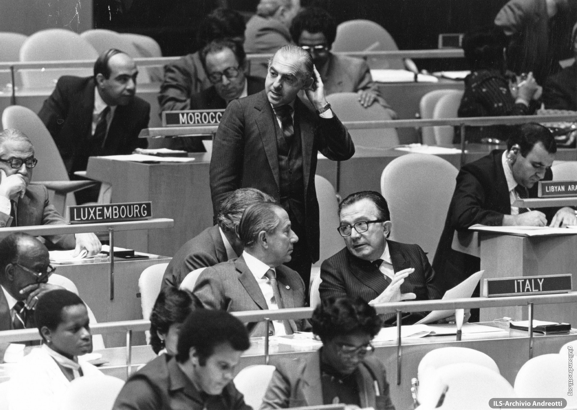 2 ottobre 1984. Andreotti sui banchi dell’Assemblea Generale delle Nazioni Unite.